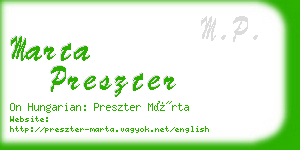 marta preszter business card